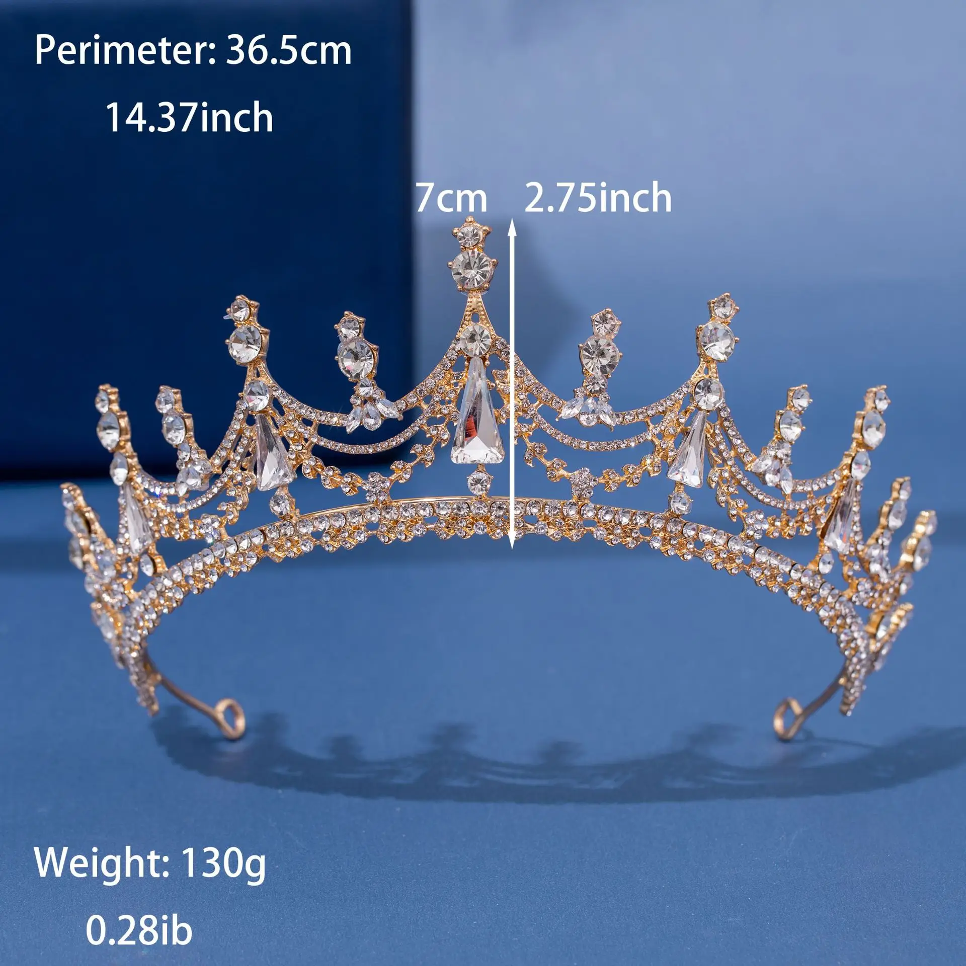 Full Zircon Copper Bridal Crown for Women - Image 7
