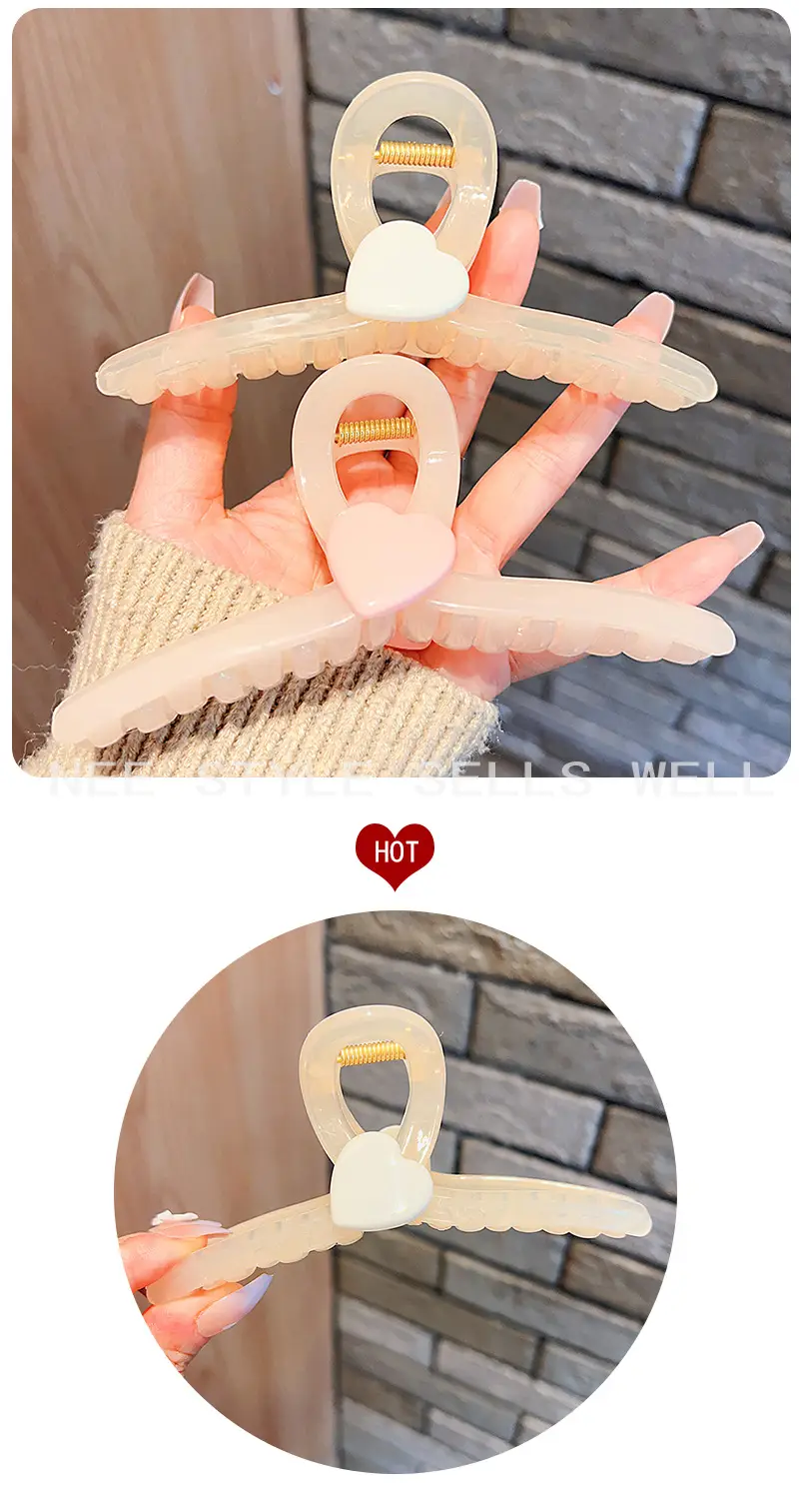 New Arrival Multi-Color Heart Grip Hair Clips Set — feature 1