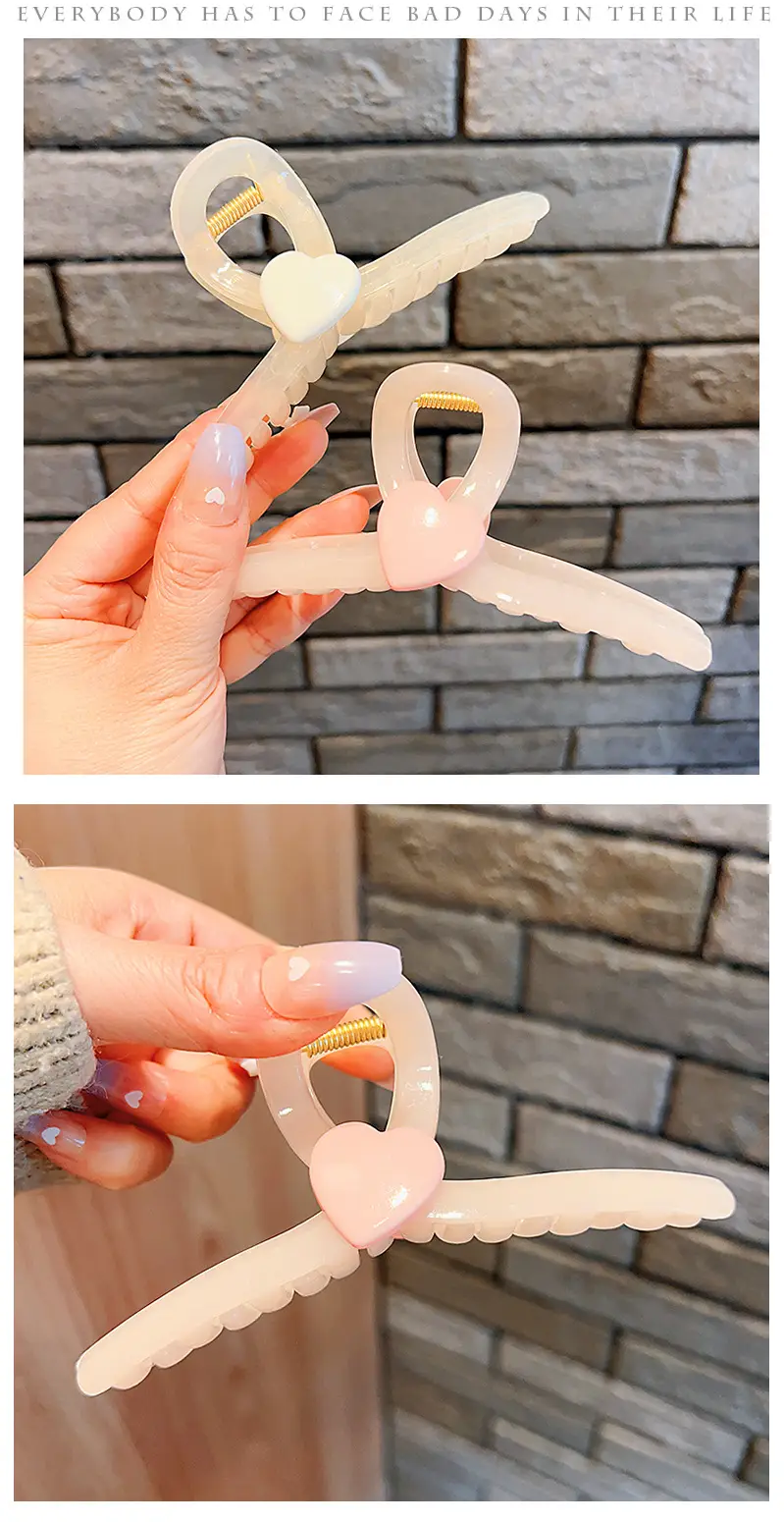 New Arrival Multi-Color Heart Grip Hair Clips Set — feature 3
