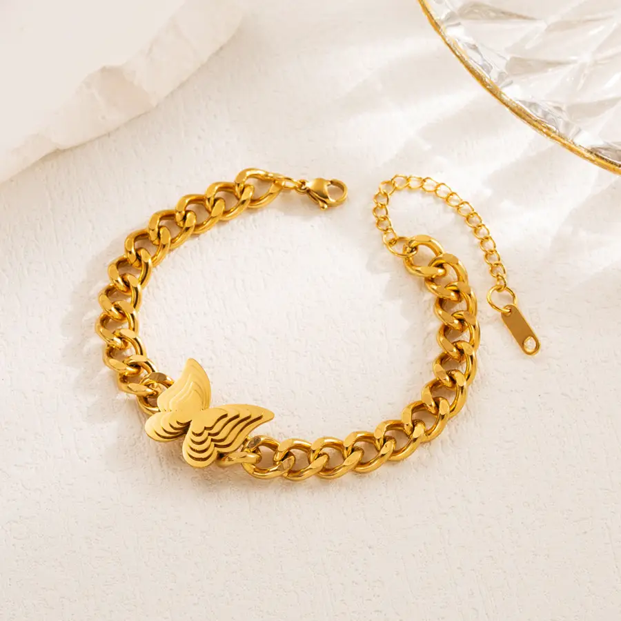 Gold Butterfly Star Chain Bracelets Set - Image 4