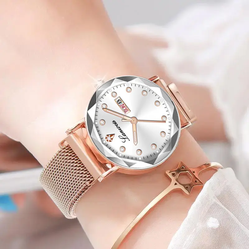 Women's Ultra-Thin Quartz Watch with Red Dial - Image 9