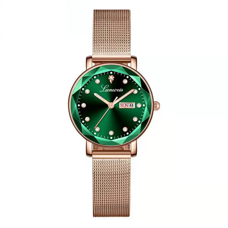 Women's Ultra-Thin Quartz Watch with Red Dial - Image 3