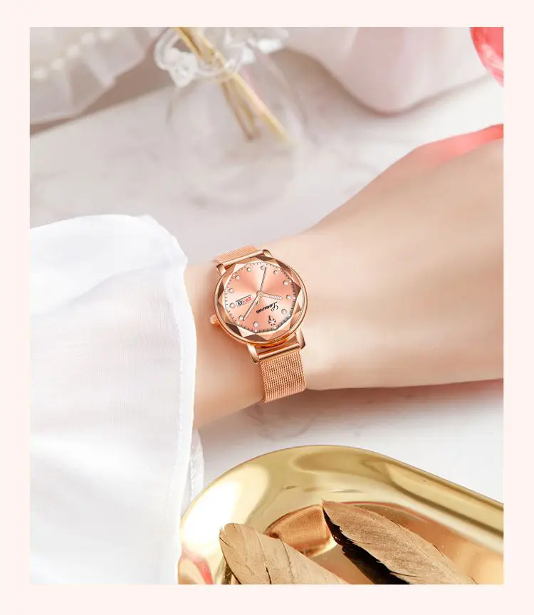Women's Ultra-Thin Quartz Watch with Red Dial — feature 13