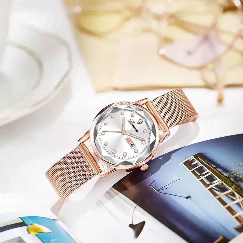 Women's Ultra-Thin Quartz Watch with Red Dial — feature 4