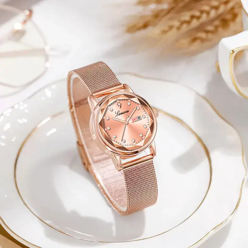 Women's Ultra-Thin Quartz Watch with Red Dial — feature 5