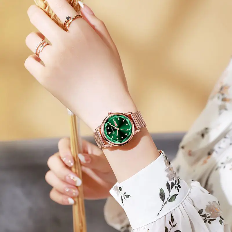 Women's Ultra-Thin Quartz Watch with Red Dial — feature 7