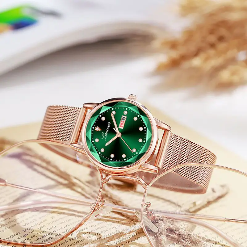 Women's Ultra-Thin Quartz Watch with Red Dial — feature 8