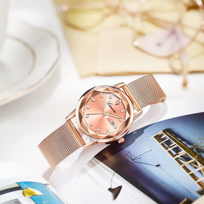 Women's Ultra-Thin Quartz Watch with Red Dial — feature 9