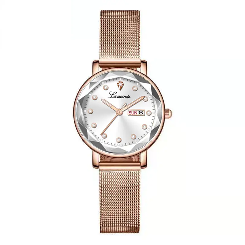 Women's Ultra-Thin Quartz Watch with Red Dial - Image 2