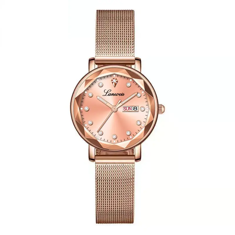 Women's Ultra-Thin Quartz Watch with Red Dial - Image 5