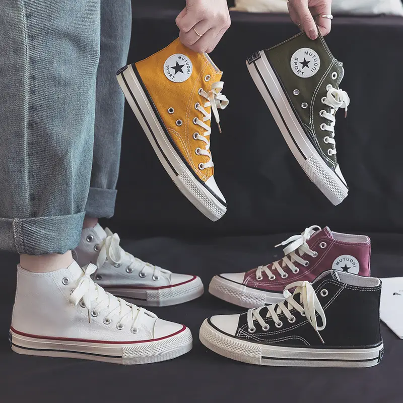 1970S Replica High-Top Canvas Shoes for Women Spring K-Style Versatile Casual Shoes Student Couple Style Cloth Shoes Trendy K19