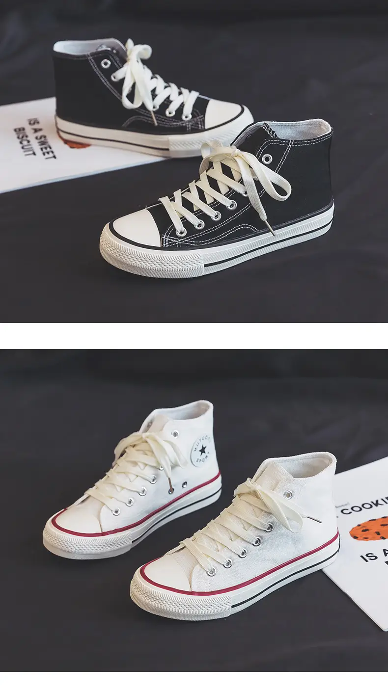 1970S Replica High-Top Canvas Shoes for Women Spring K-Style Versatile Casual Shoes Student Couple Style Cloth Shoes Trendy K19 — feature 7