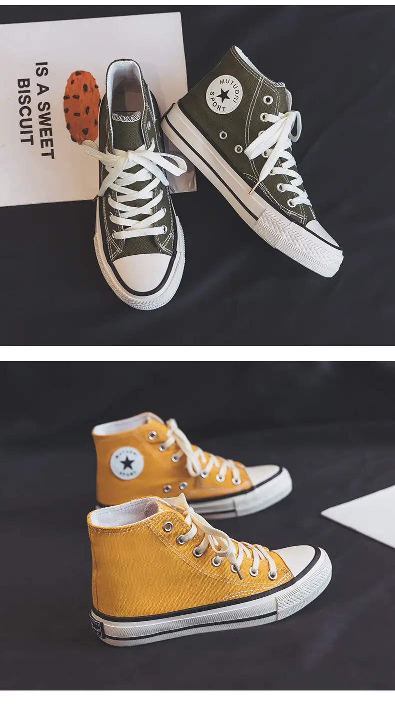 1970S Replica High-Top Canvas Shoes for Women Spring K-Style Versatile Casual Shoes Student Couple Style Cloth Shoes Trendy K19 — feature 8