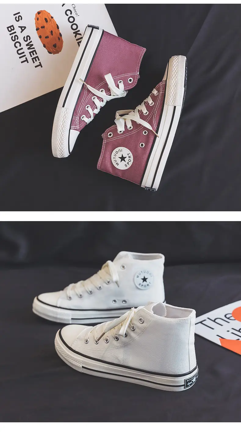 1970S Replica High-Top Canvas Shoes for Women Spring K-Style Versatile Casual Shoes Student Couple Style Cloth Shoes Trendy K19 — feature 9