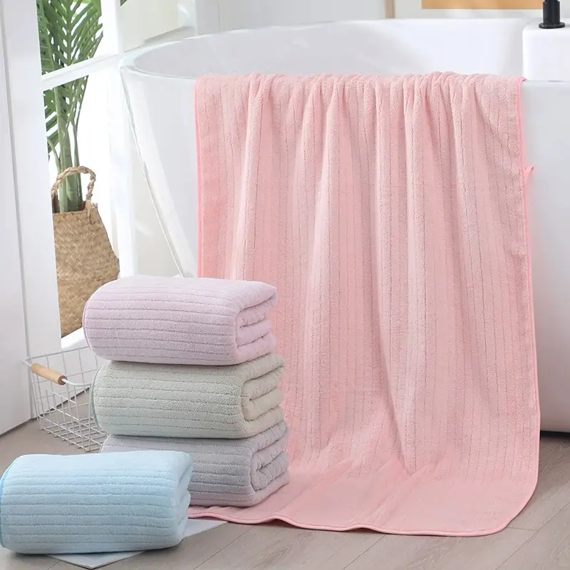 Coral Fleece Bath Towel Extra Thick Absorbent Quick Dry - Image 27