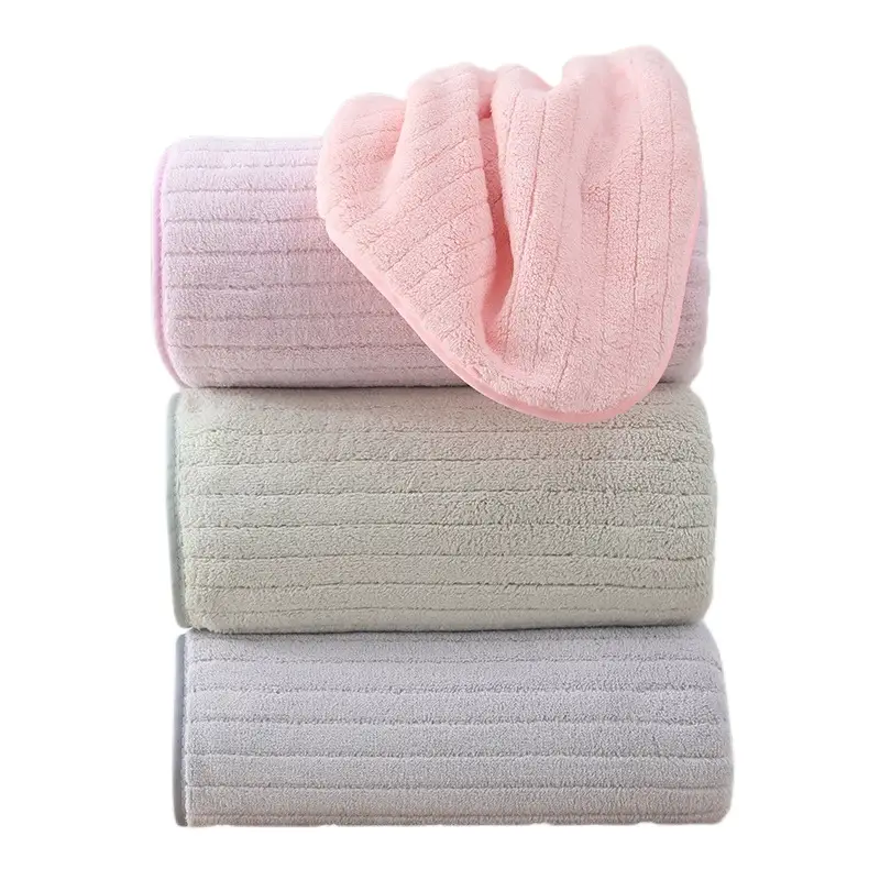 Coral Fleece Bath Towel Extra Thick Absorbent Quick Dry - Image 28