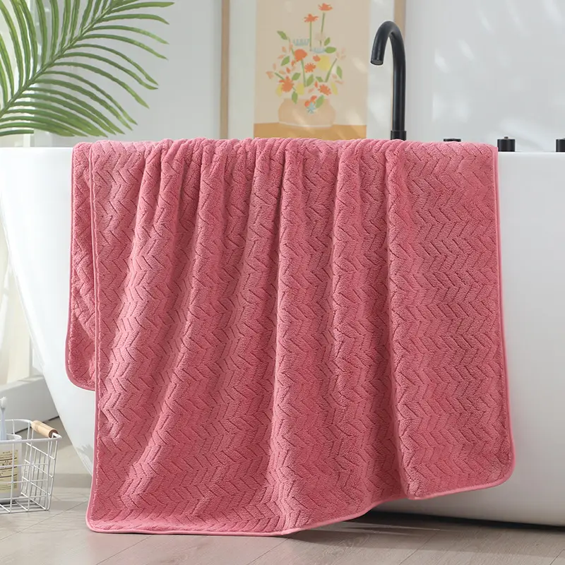 Coral Fleece Bath Towel Extra Thick Absorbent Quick Dry - Image 19