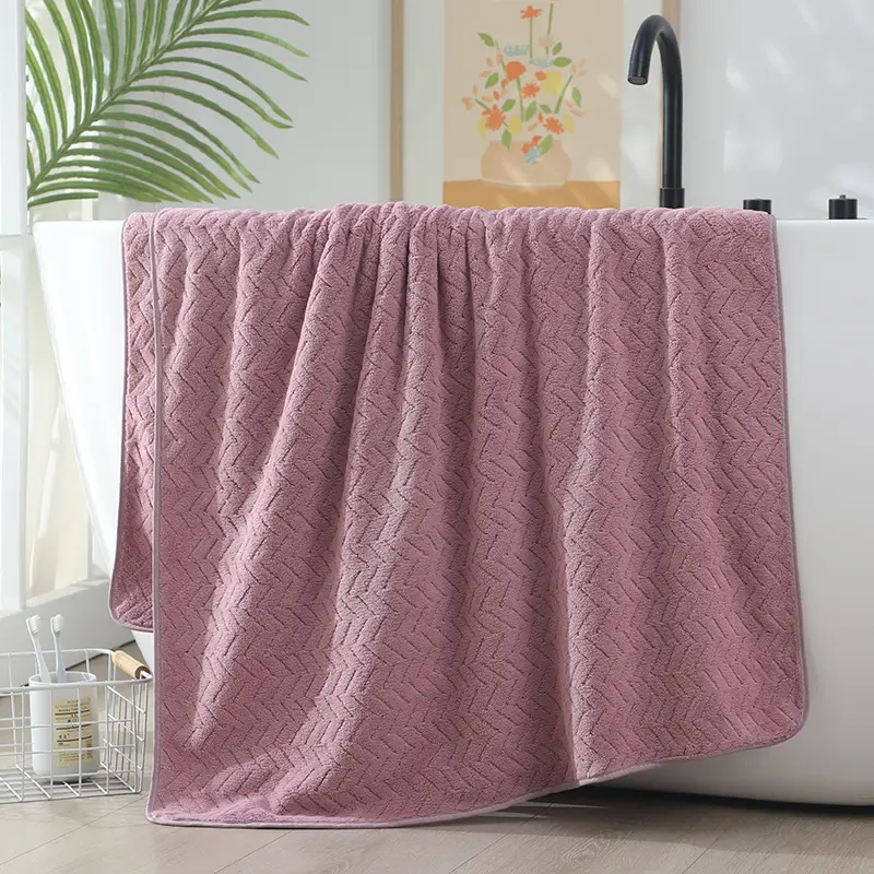 Coral Fleece Bath Towel Extra Thick Absorbent Quick Dry - Image 20