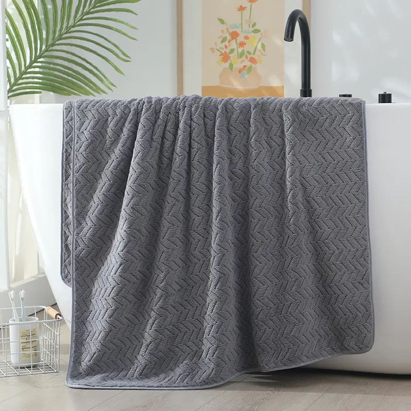 Coral Fleece Bath Towel Extra Thick Absorbent Quick Dry - Image 22