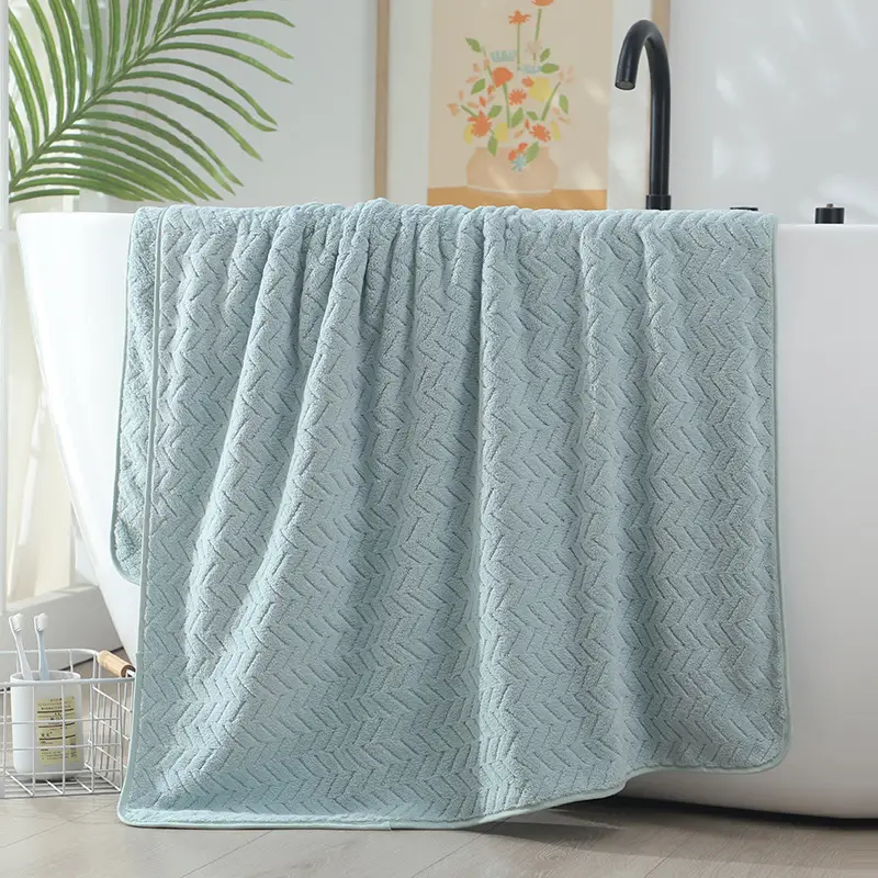 Coral Fleece Bath Towel Extra Thick Absorbent Quick Dry - Image 23