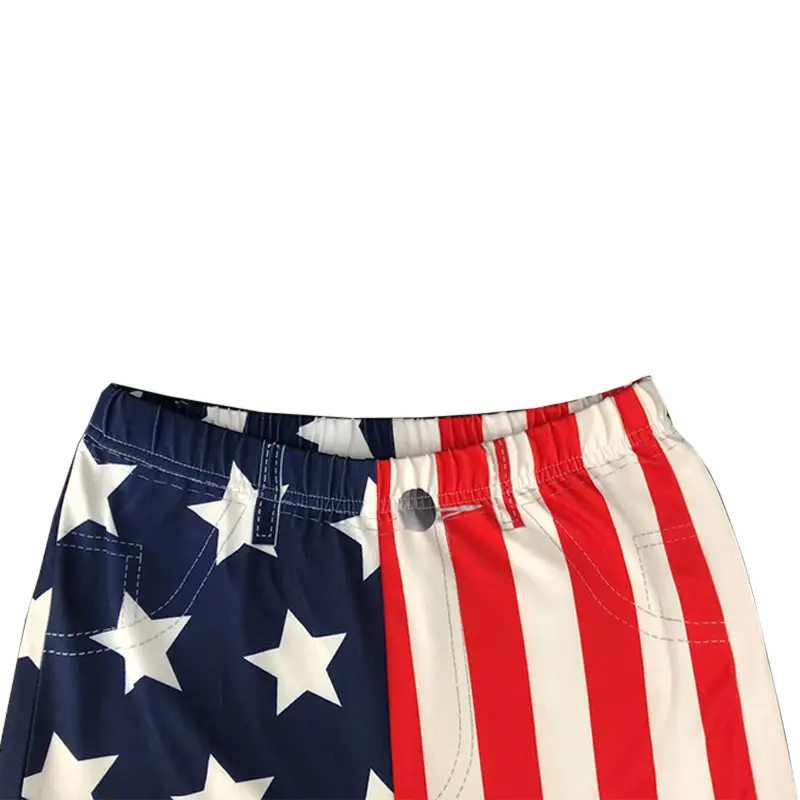 American Flag Denim Knitted Flare Pants High Waist Long — feature 3