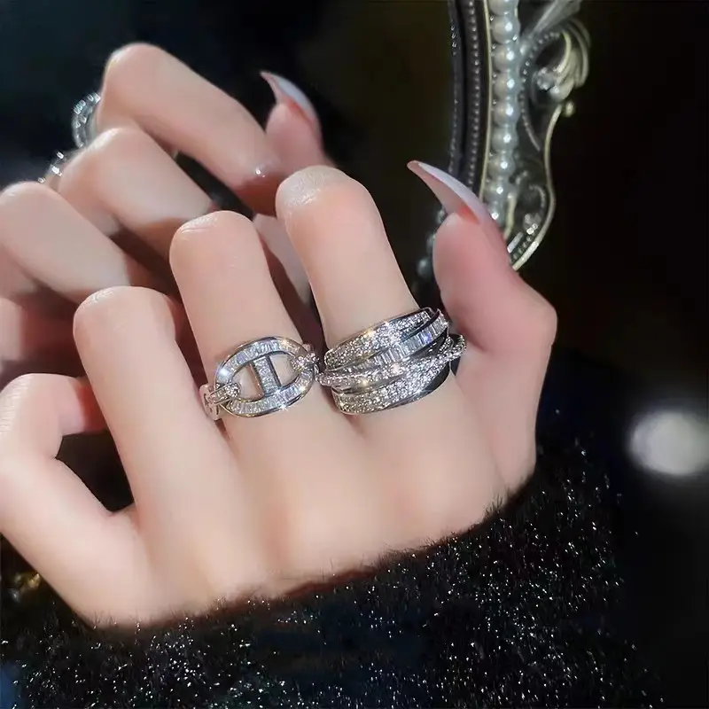 Multi Layer Rhinestone Ring for Women - Image 3