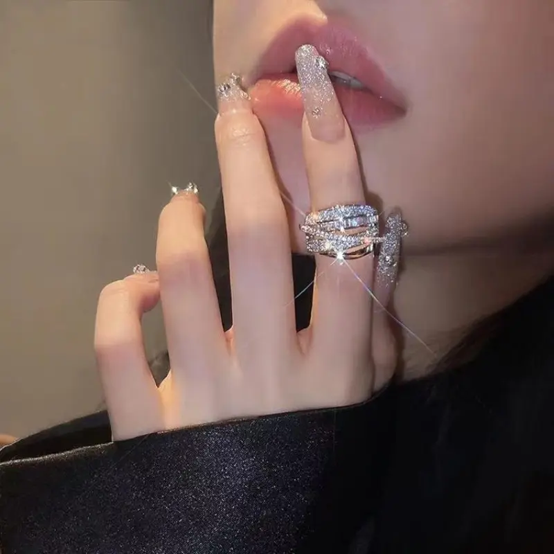 Multi Layer Rhinestone Ring for Women — feature 1