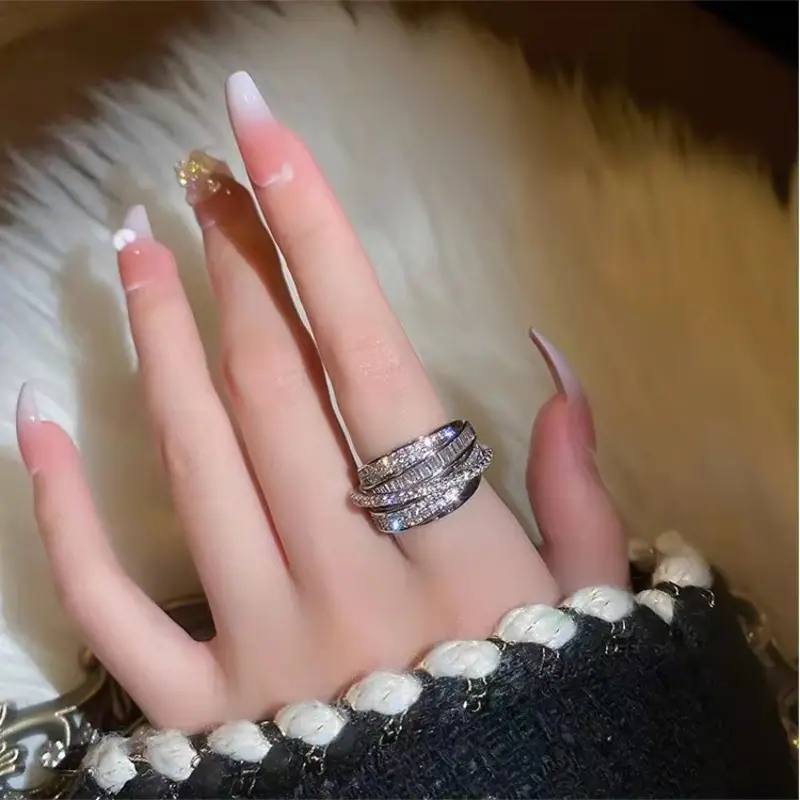 Multi Layer Rhinestone Ring for Women — feature 4