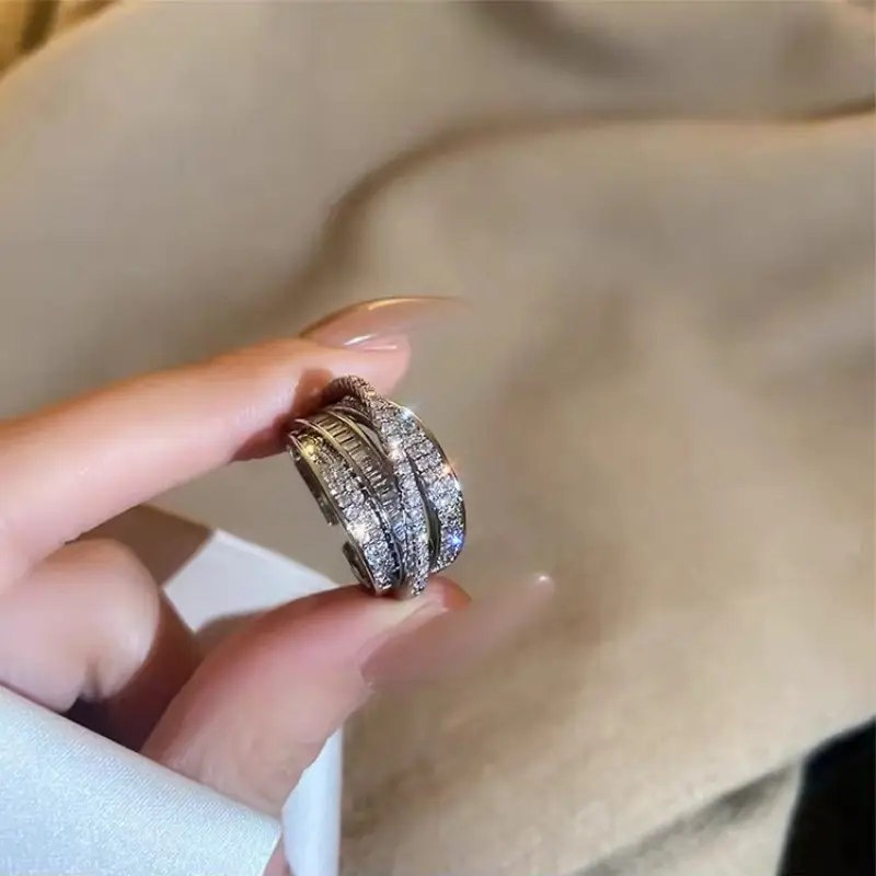 Multi Layer Rhinestone Ring for Women — feature 8