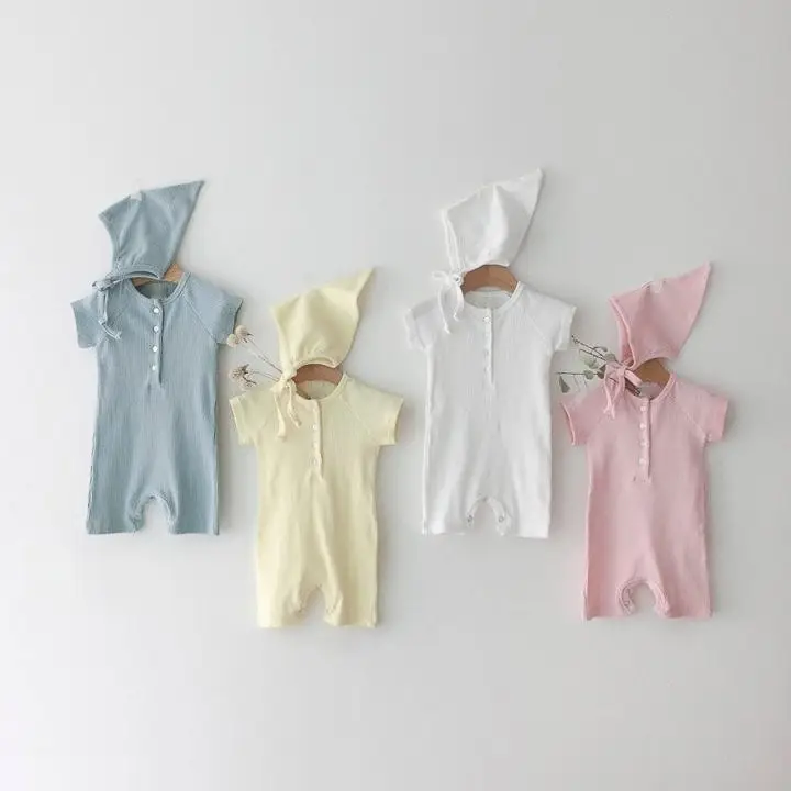 Baby Hooded Pajamas Cotton Summer Wear Light Colors - Image 8