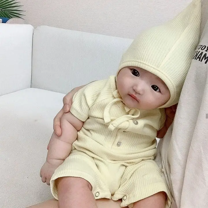 Baby Hooded Pajamas Cotton Summer Wear Light Colors - Image 9