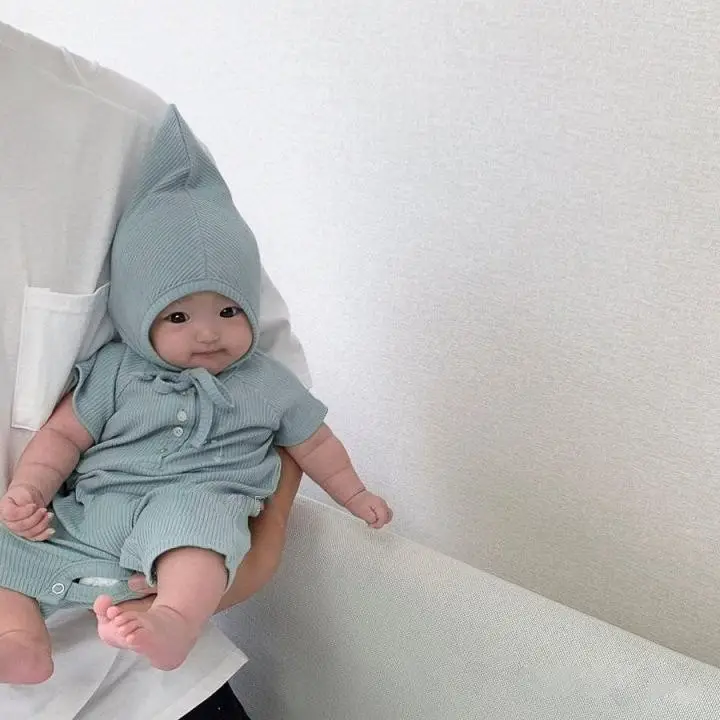 Baby Hooded Pajamas Cotton Summer Wear Light Colors - Image 10