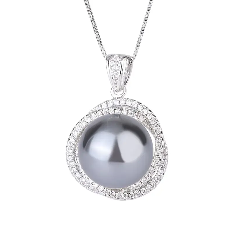Imitation Pearl Earrings with Diamond Set - Image 9