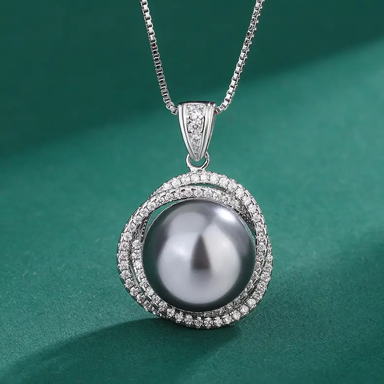Imitation Pearl Earrings with Diamond Set — feature 5