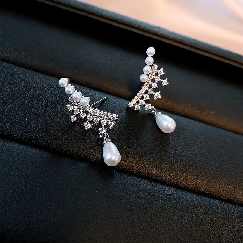 Silver Needle Light Luxury Gradient Purple Zircon Water Drop Flower Butterfly Tassel Earrings Korean Elegant Earrings Fashion Earrings - Image 15
