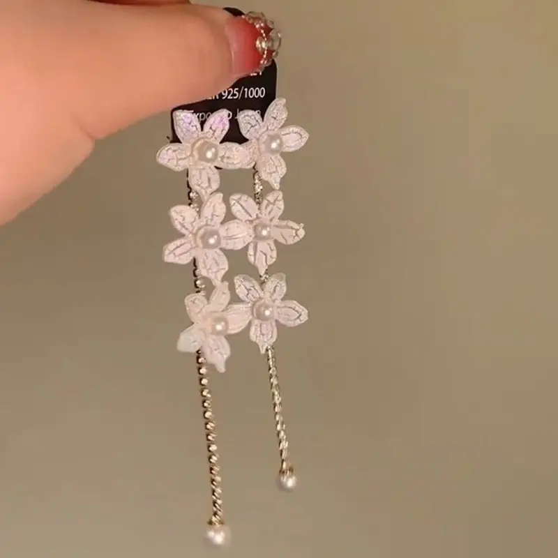 Silver Needle Light Luxury Gradient Purple Zircon Water Drop Flower Butterfly Tassel Earrings Korean Elegant Earrings Fashion Earrings - Image 23