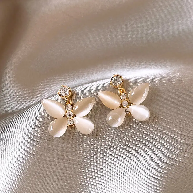 Silver Needle Light Luxury Gradient Purple Zircon Water Drop Flower Butterfly Tassel Earrings Korean Elegant Earrings Fashion Earrings - Image 29
