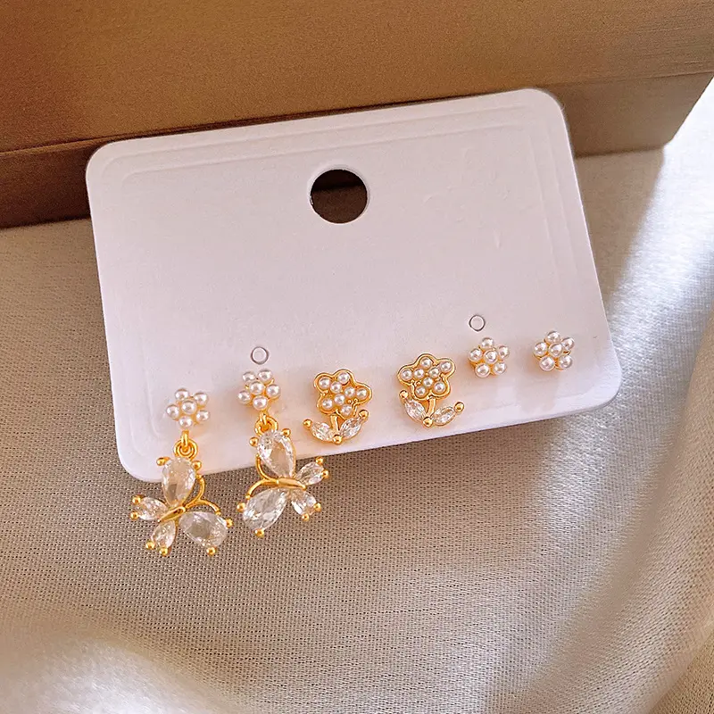 Silver Needle Light Luxury Gradient Purple Zircon Water Drop Flower Butterfly Tassel Earrings Korean Elegant Earrings Fashion Earrings - Image 30
