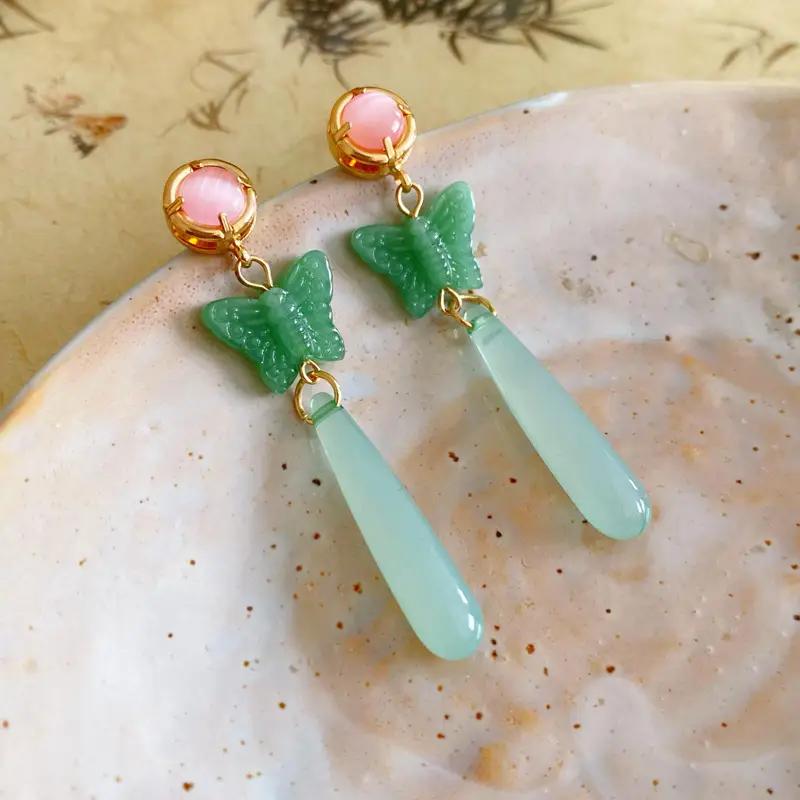 Silver Needle Light Luxury Gradient Purple Zircon Water Drop Flower Butterfly Tassel Earrings Korean Elegant Earrings Fashion Earrings - Image 38