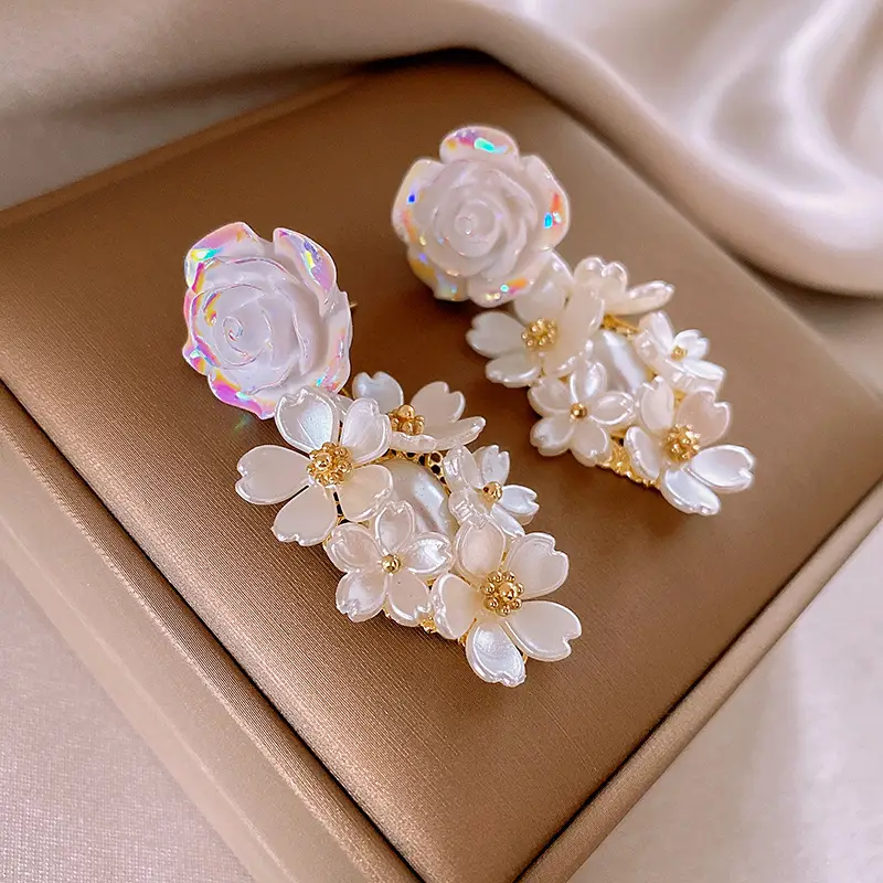 Silver Needle Light Luxury Gradient Purple Zircon Water Drop Flower Butterfly Tassel Earrings Korean Elegant Earrings Fashion Earrings - Image 45