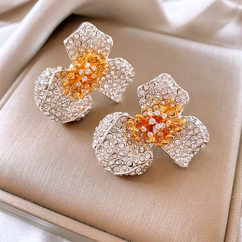 Silver Needle Light Luxury Gradient Purple Zircon Water Drop Flower Butterfly Tassel Earrings Korean Elegant Earrings Fashion Earrings - Image 46