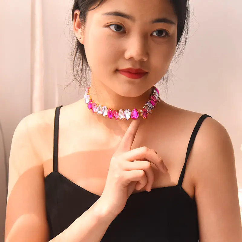 Crystal Exaggerated Necklace for Women with Chain - Image 5