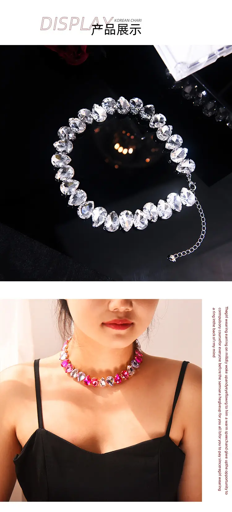 Crystal Exaggerated Necklace for Women with Chain — feature 3