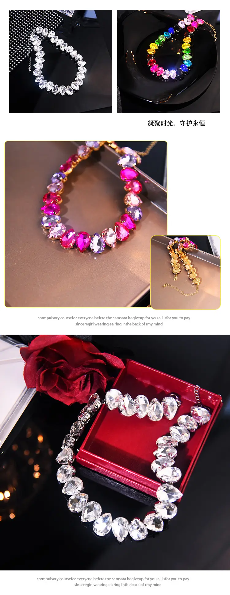 Crystal Exaggerated Necklace for Women with Chain — feature 5