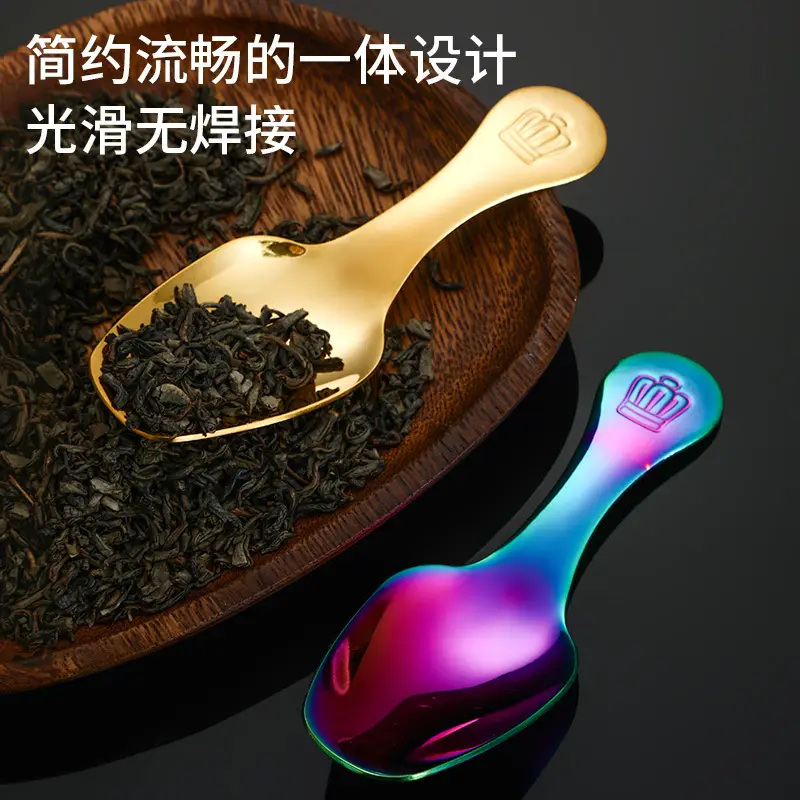 304 Stainless Steel Short Handle Spoon with Crown Design - Image 7