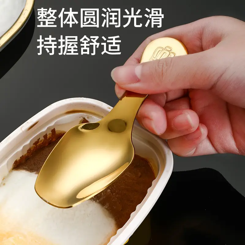 304 Stainless Steel Short Handle Spoon with Crown Design - Image 8
