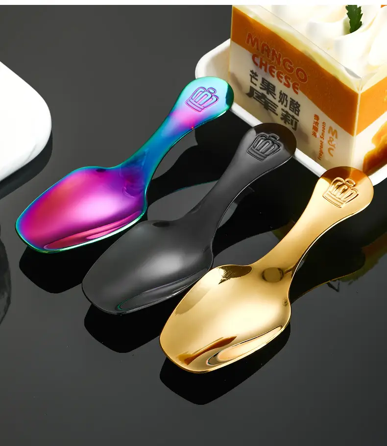 304 Stainless Steel Short Handle Spoon with Crown Design — feature 11