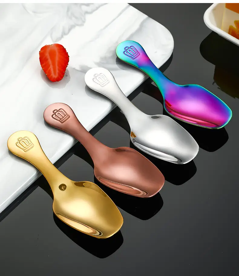 304 Stainless Steel Short Handle Spoon with Crown Design — feature 12