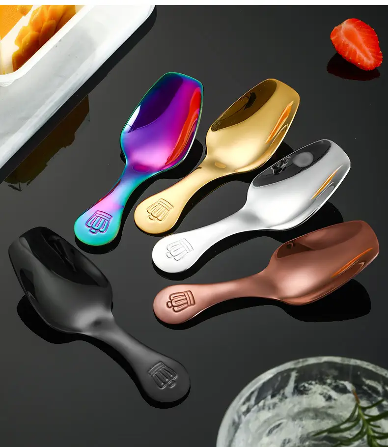 304 Stainless Steel Short Handle Spoon with Crown Design — feature 13