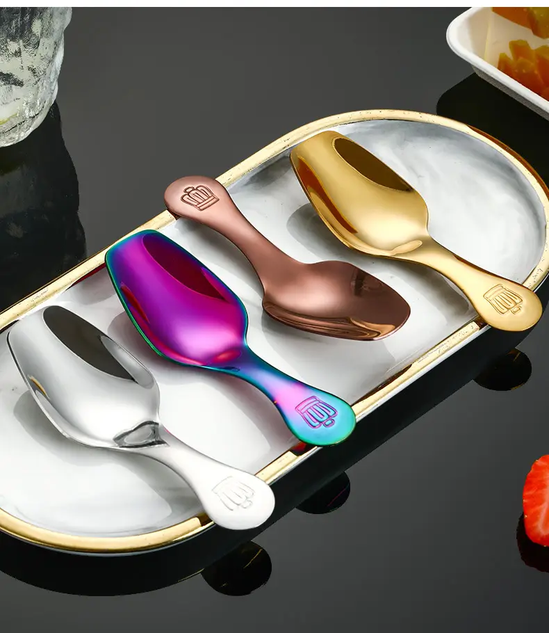 304 Stainless Steel Short Handle Spoon with Crown Design — feature 15